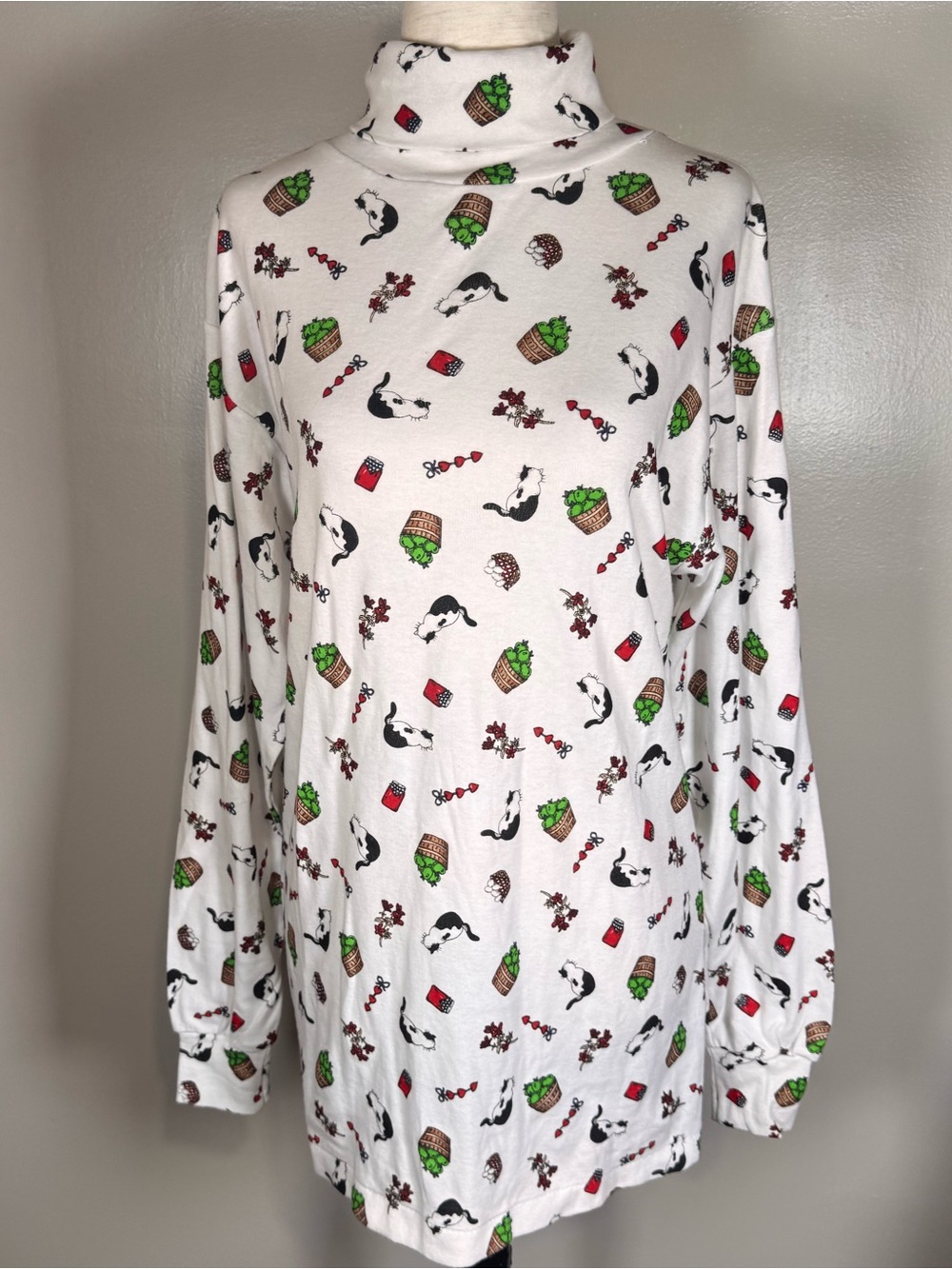 NWT The Eagles Eye Vintage Cats Harvest Back To School Layering Turtleneck Top